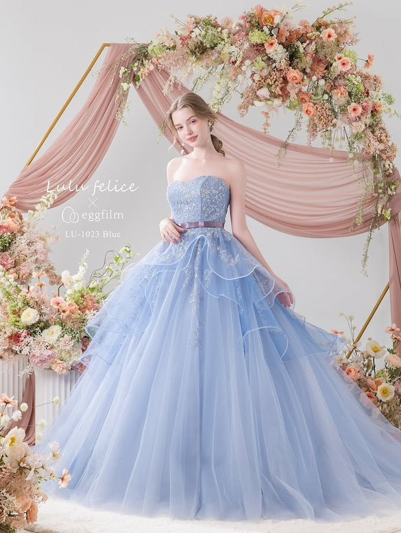 LU-1023Blue【結婚式 カラードレス レンタル】