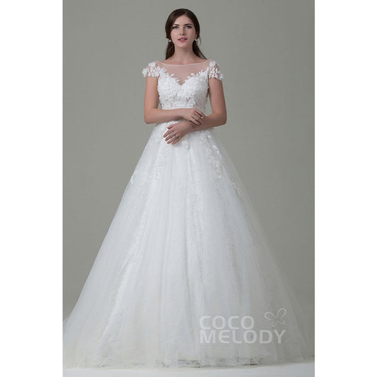 LWAT14014 ソフトチュール ボートネック ウェディングドレス 【ウェディングドレス オーダーメイド】