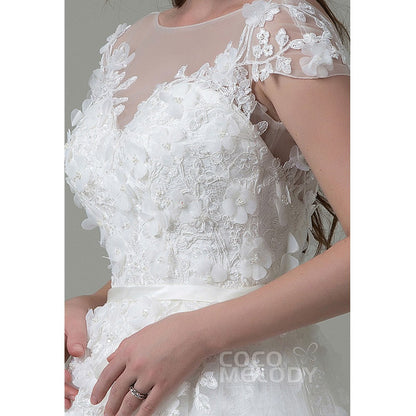 LWAT14014 ソフトチュール ボートネック ウェディングドレス 【ウェディングドレス オーダーメイド】