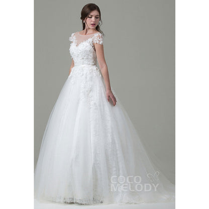 LWAT14014 ソフトチュール ボートネック ウェディングドレス 【ウェディングドレス オーダーメイド】