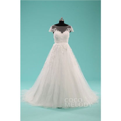 LWAT14014 ソフトチュール ボートネック ウェディングドレス 【ウェディングドレス オーダーメイド】