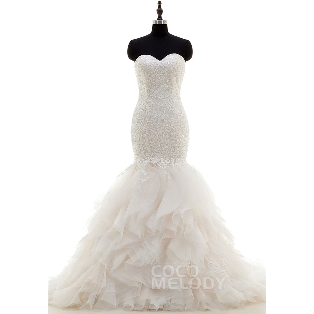 LWLT15032 オーガンジー ハートネック ウェディングドレス 【ウェディングドレス オーダーメイド】