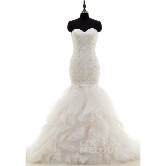 LWLT15032 オーガンジー ハートネック ウェディングドレス 【ウェディングドレス オーダーメイド】