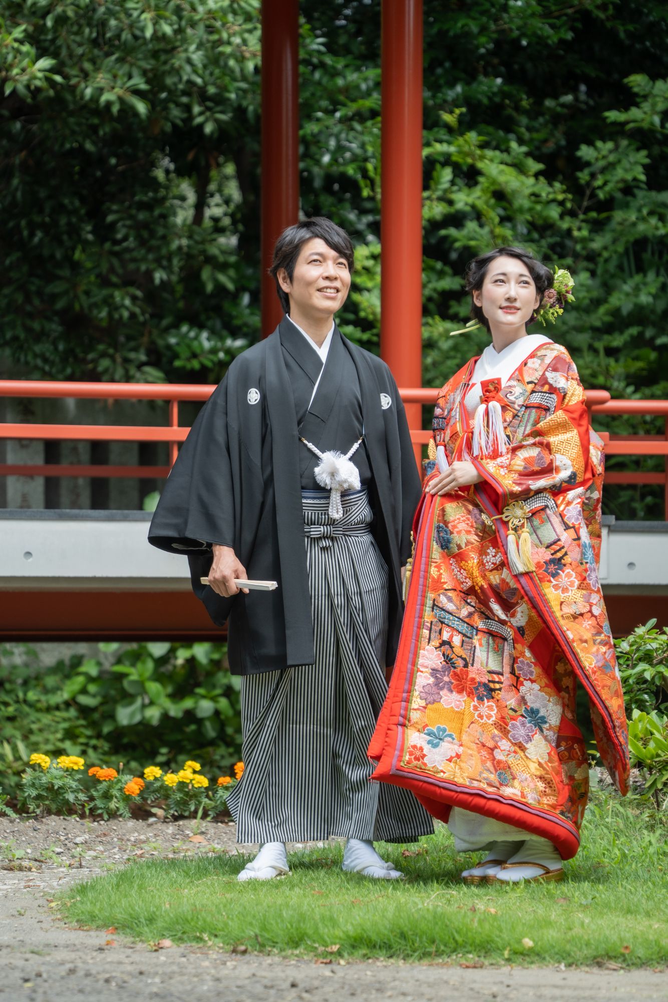 【自由が丘　熊野神社　和装フォト(衣裳込み)/写真データ100枚以上撮影】スタジオ・(自由が丘熊野神社)(ヘアメイク1スタイル洋髪・衣裳・小物・アテンド込み)　【結婚式　写真　フォトウェディング】