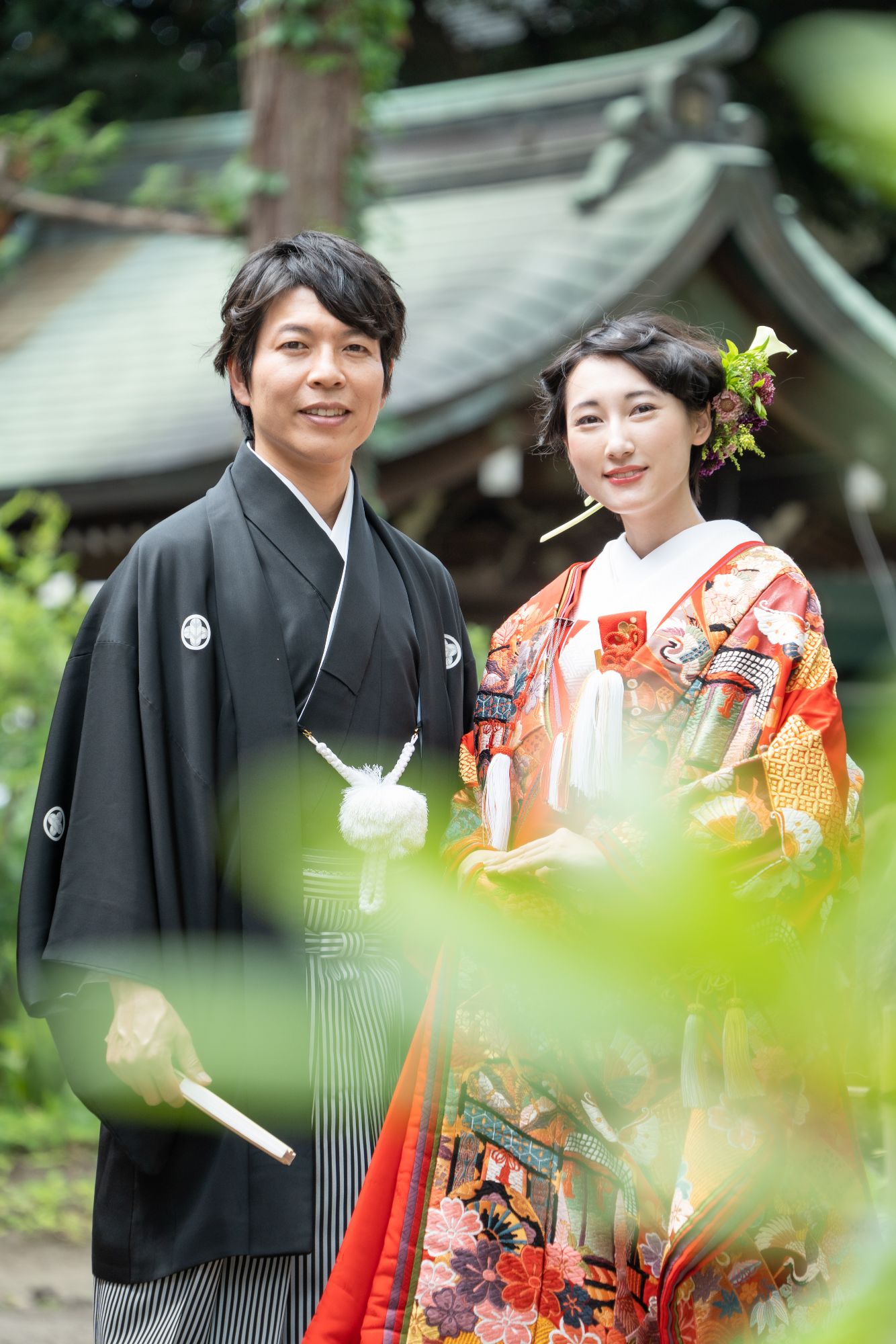 【自由が丘　熊野神社　和装フォト(衣裳込み)/写真データ100枚以上撮影】スタジオ・(自由が丘熊野神社)(ヘアメイク1スタイル洋髪・衣裳・小物・アテンド込み)　【結婚式　写真　フォトウェディング】