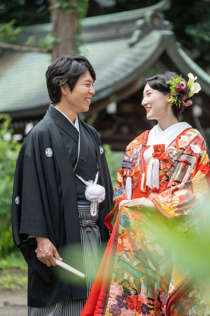 【自由が丘 熊野神社 和装フォト(衣裳込み)/写真データ100枚以上撮影】スタジオ・(自由が丘熊野神社)(ヘアメイク1スタイル洋髪・衣裳・小物・アテンド込み) 【結婚式 写真 フォトウェディング】
