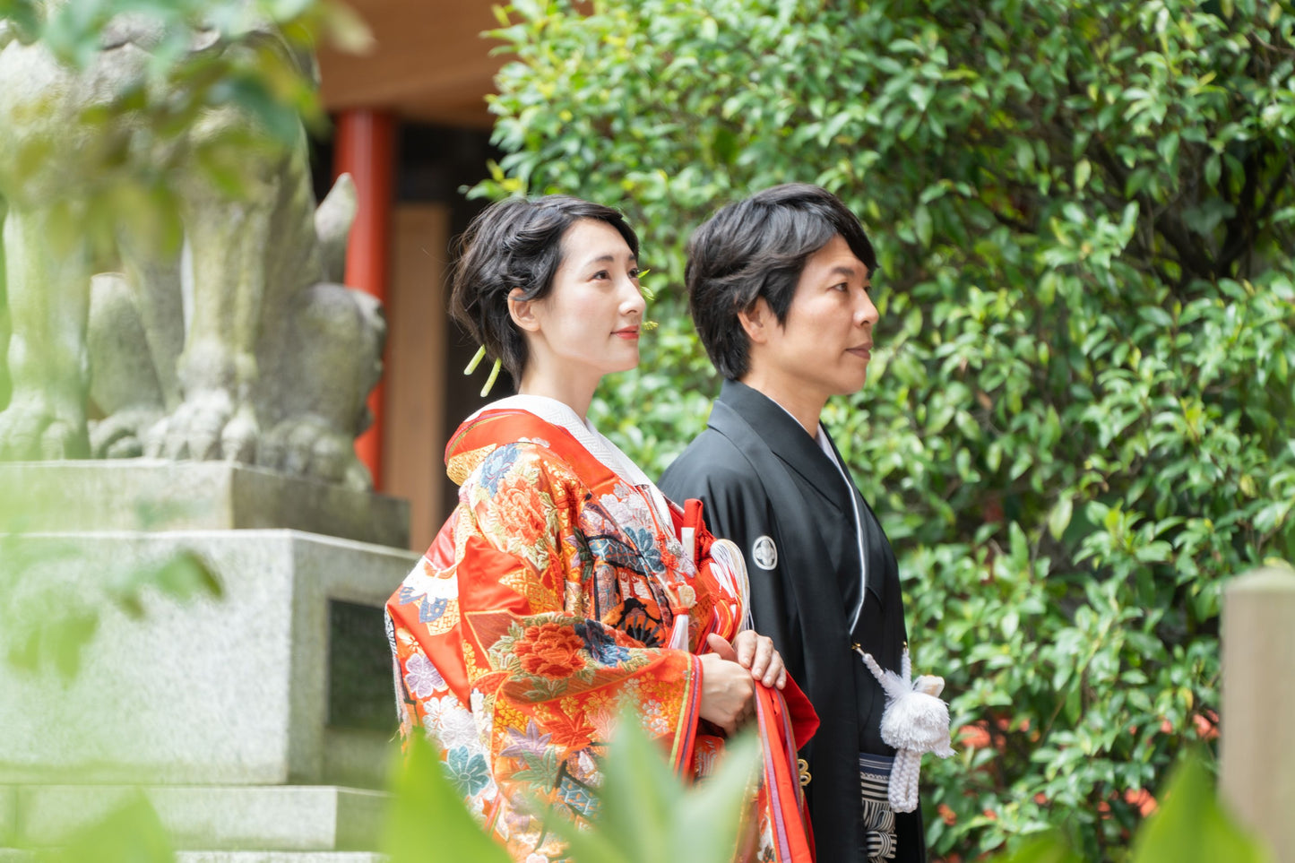 【自由が丘　熊野神社　和装フォト(衣裳込み)/写真データ100枚以上撮影】スタジオ・(自由が丘熊野神社)(ヘアメイク1スタイル洋髪・衣裳・小物・アテンド込み)　【結婚式　写真　フォトウェディング】