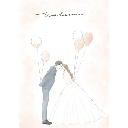 似顔絵ウェルカムボード カラー【A2・データのみ】 【結婚式 ウェルカムボード オーダーメイド】