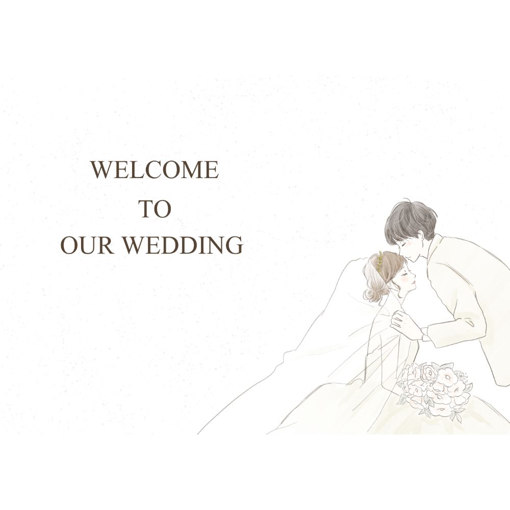 似顔絵ウェルカムボード カラー【A2・データのみ】 【結婚式 ウェルカムボード オーダーメイド】