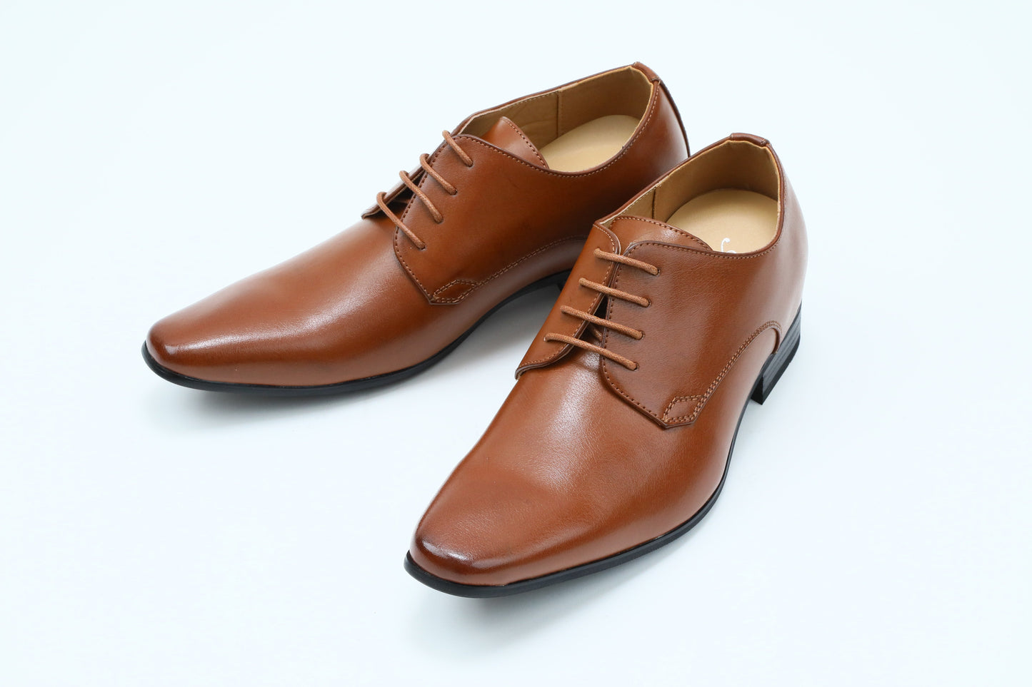 プレーントゥ/7cmヒールシークレット/ブラウン【結婚式 メンズ シューズ】