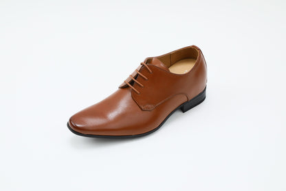 プレーントゥ/7cmヒールシークレット/ブラウン【結婚式 メンズ シューズ】