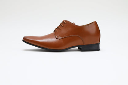 プレーントゥ/7cmヒールシークレット/ブラウン【結婚式 メンズ シューズ】