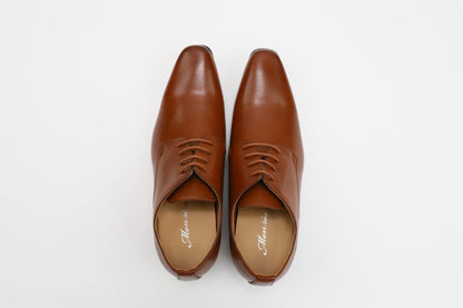 プレーントゥ/7cmヒールシークレット/ブラウン【結婚式 メンズ シューズ】