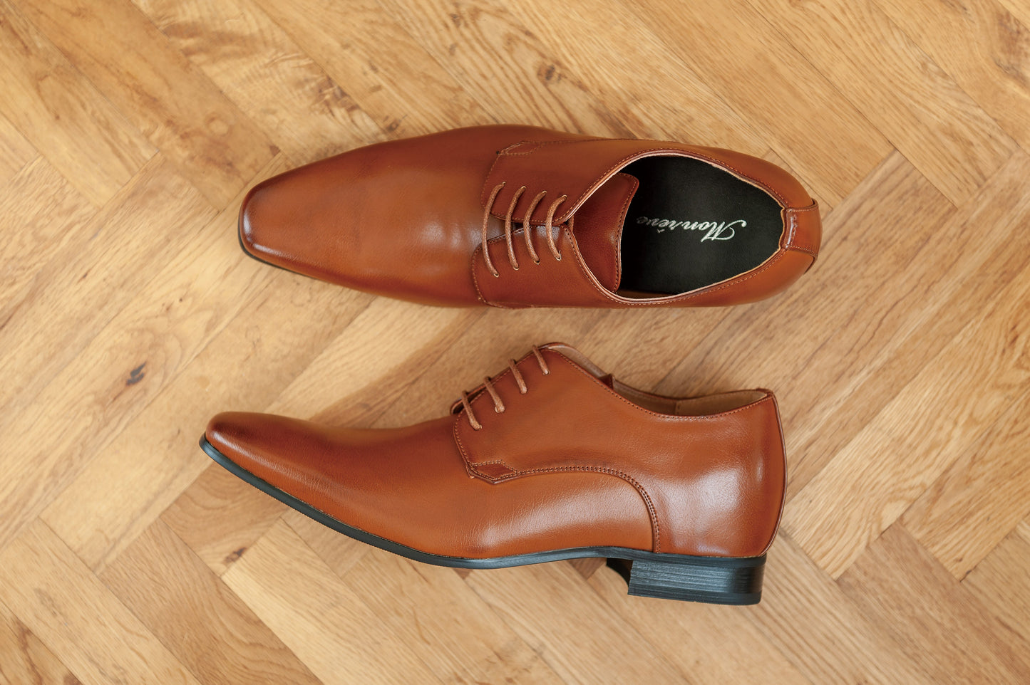 プレーントゥ/7cmヒールシークレット/ブラウン【結婚式 メンズ シューズ】