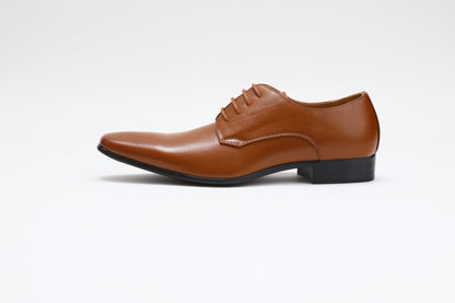 プレーントゥ/3cmヒール/ブラウン【結婚式 メンズ シューズ】