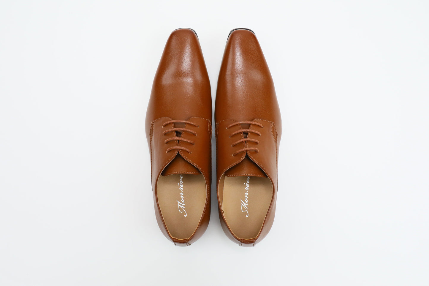 プレーントゥ/3cmヒール/ブラウン【結婚式 メンズ シューズ】