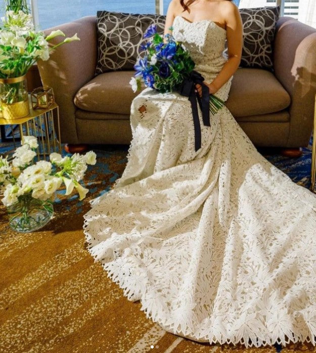 ラメレースのマーメイドドレス 【ウェディングドレス オーダーメイド】