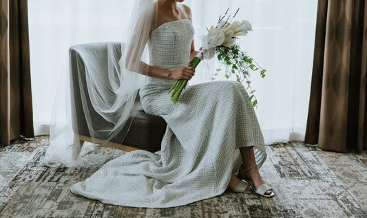 サマーツイードのマーメイドドレス 【ウェディングドレス オーダーメイド】