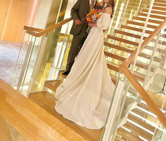 ジャガードパフドレス 【ウェディングドレス オーダーメイド】