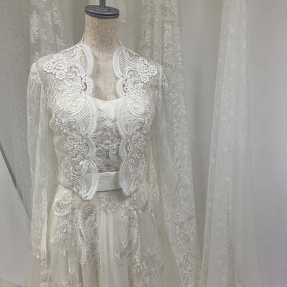 華やかな長袖ボレロ 【結婚式 ドレス小物】