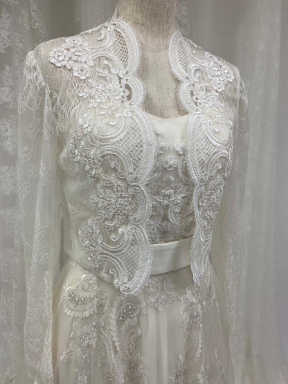 華やかな長袖ボレロ 【結婚式 ドレス小物】