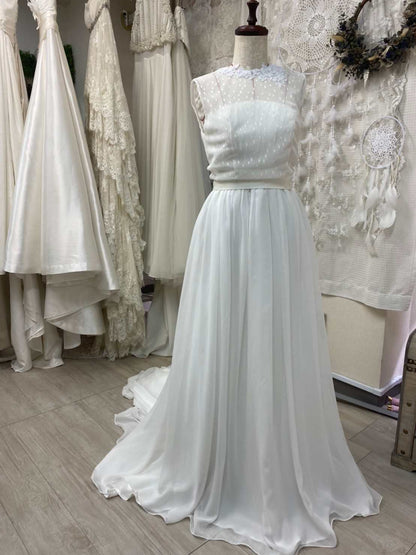 ドット×フリンジのデザイン性ドレス 【ウェディングドレス オーダーメイド】