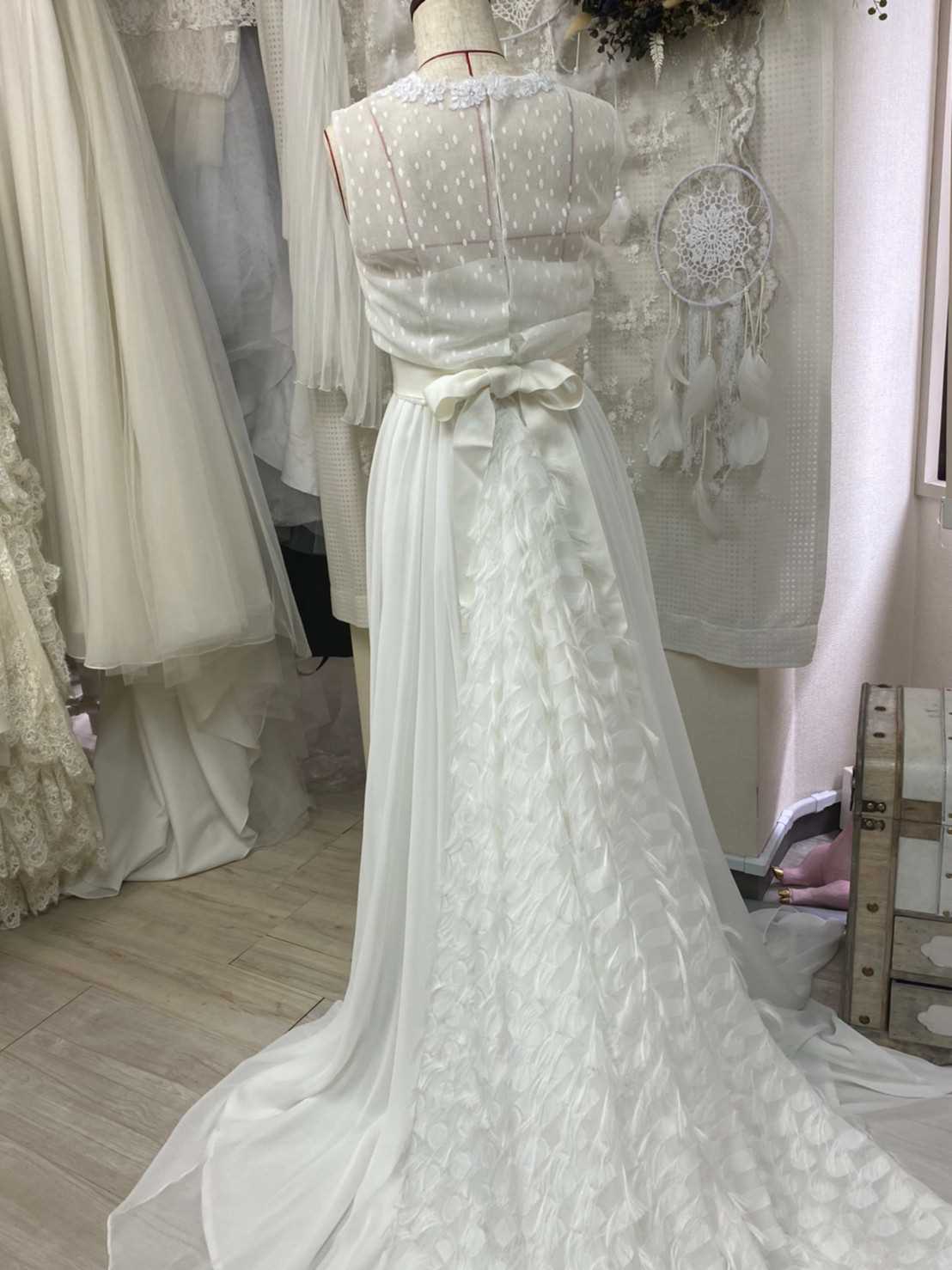 ドット×フリンジのデザイン性ドレス 【ウェディングドレス オーダーメイド】