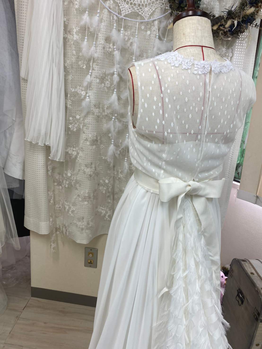 ドット×フリンジのデザイン性ドレス 【ウェディングドレス オーダーメイド】