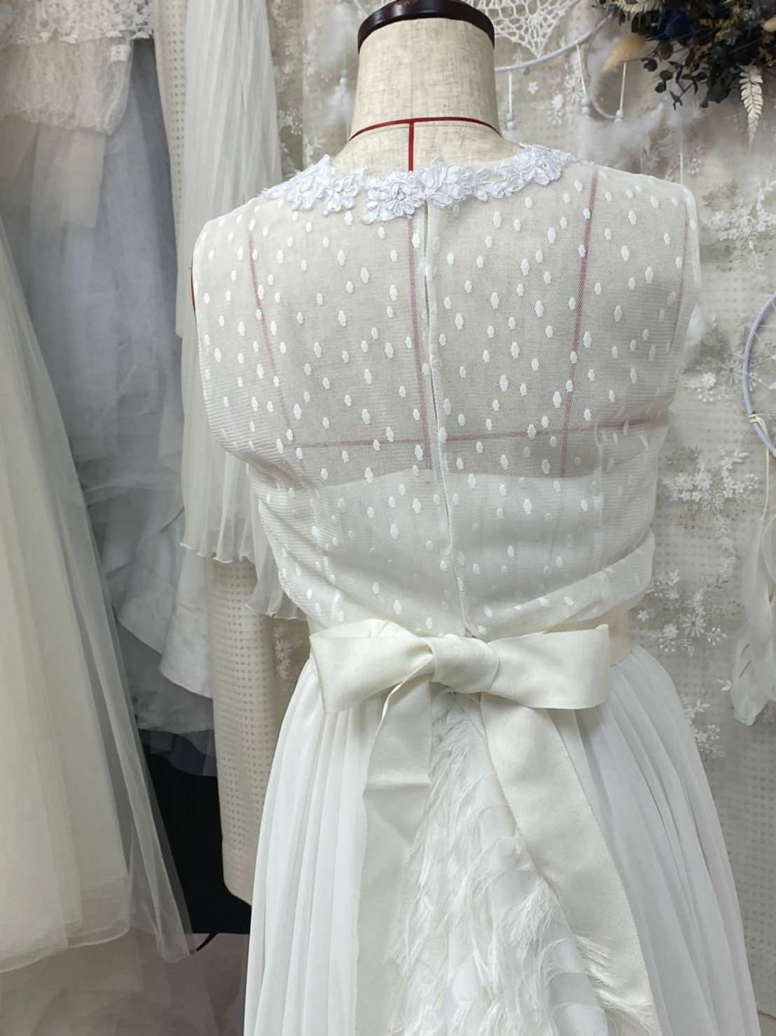 ドット×フリンジのデザイン性ドレス 【ウェディングドレス オーダーメイド】