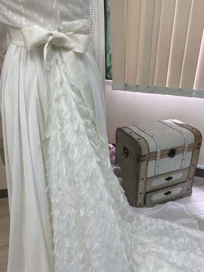 ドット×フリンジのデザイン性ドレス 【ウェディングドレス オーダーメイド】