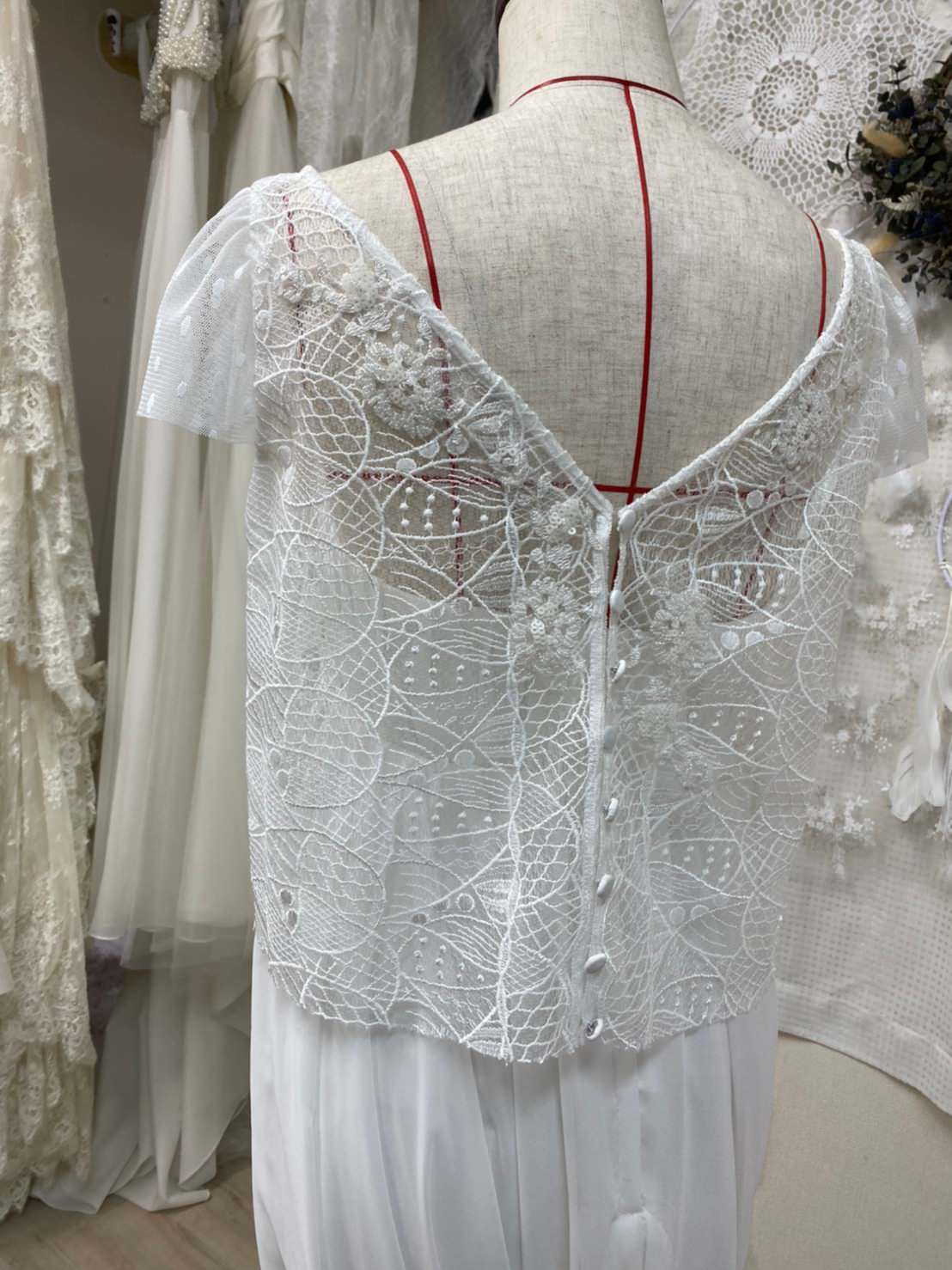 2way半袖レースボレロ 【結婚式 ドレス小物 オーダーメイド】