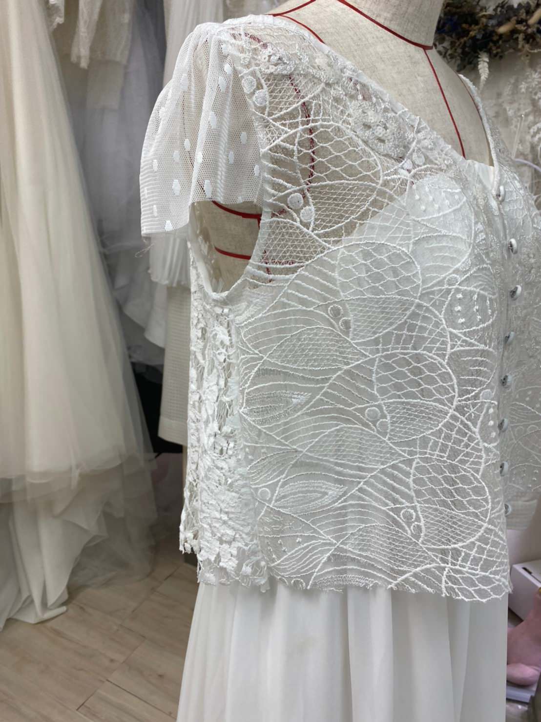 2way半袖レースボレロ 【結婚式 ドレス小物 オーダーメイド】