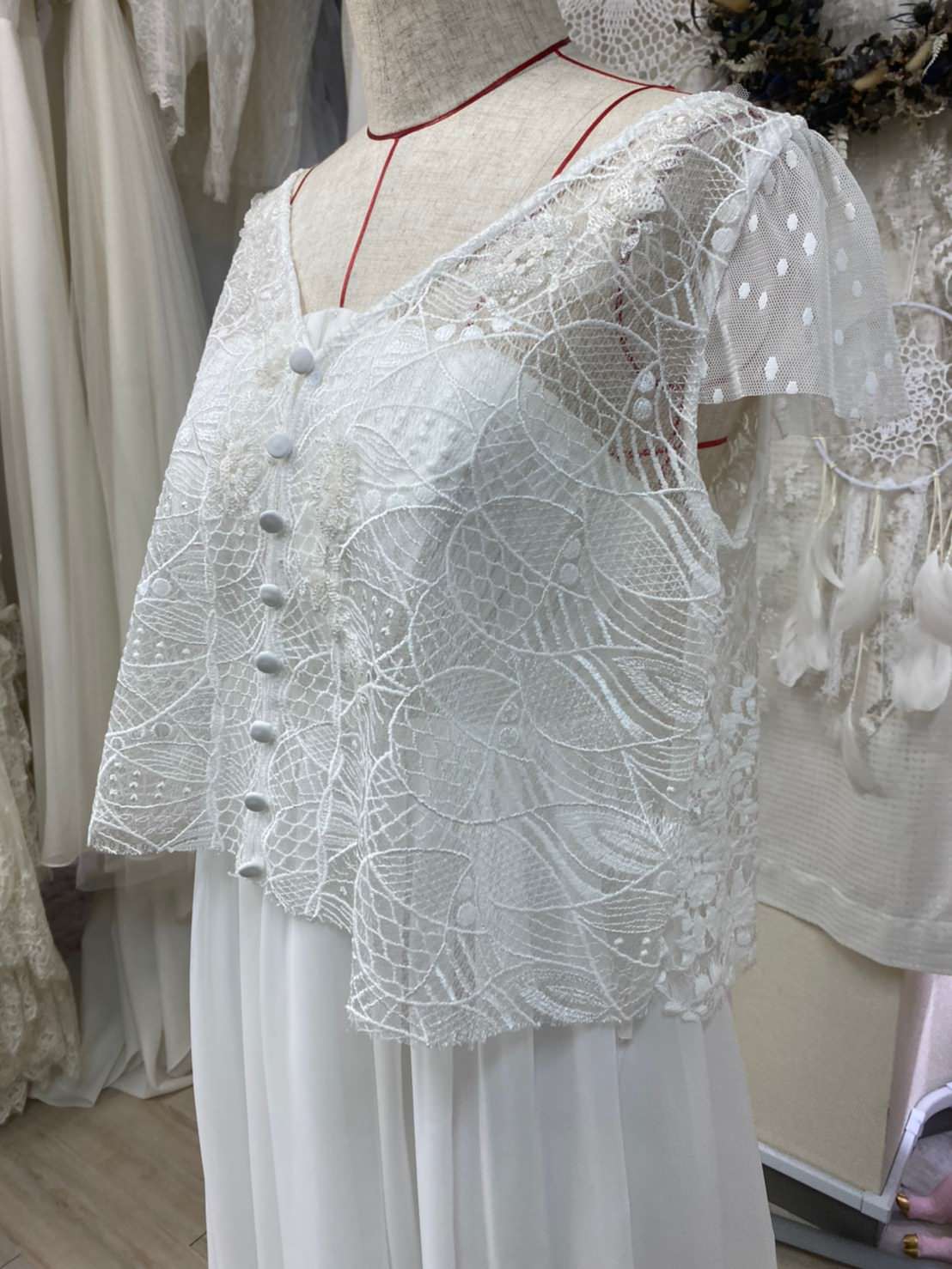 2way半袖レースボレロ 【結婚式 ドレス小物 オーダーメイド】