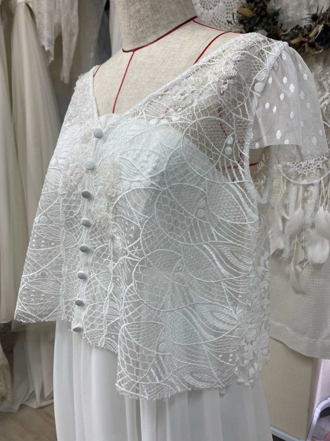 2way半袖レースボレロ 【結婚式 ドレス小物 オーダーメイド】