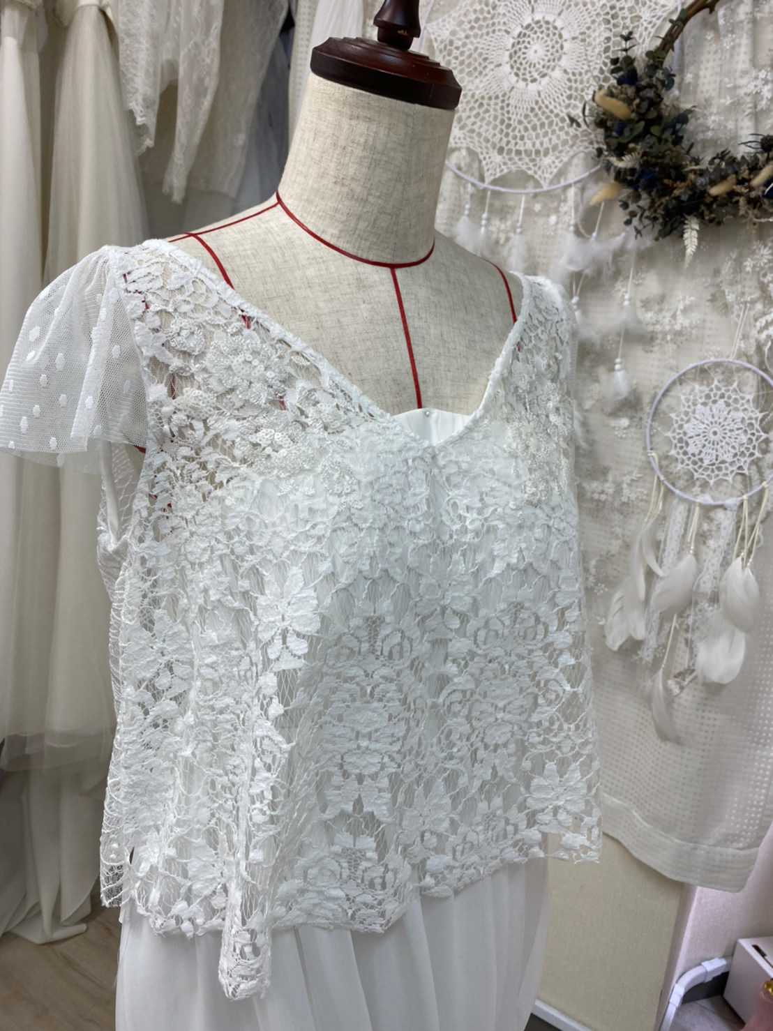 2way半袖レースボレロ 【結婚式 ドレス小物 オーダーメイド】