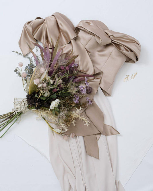 サイズ/カラー 選べる【 トレーン付き セパレート ドレス 】 【結婚式 カラードレス オーダーメイド】