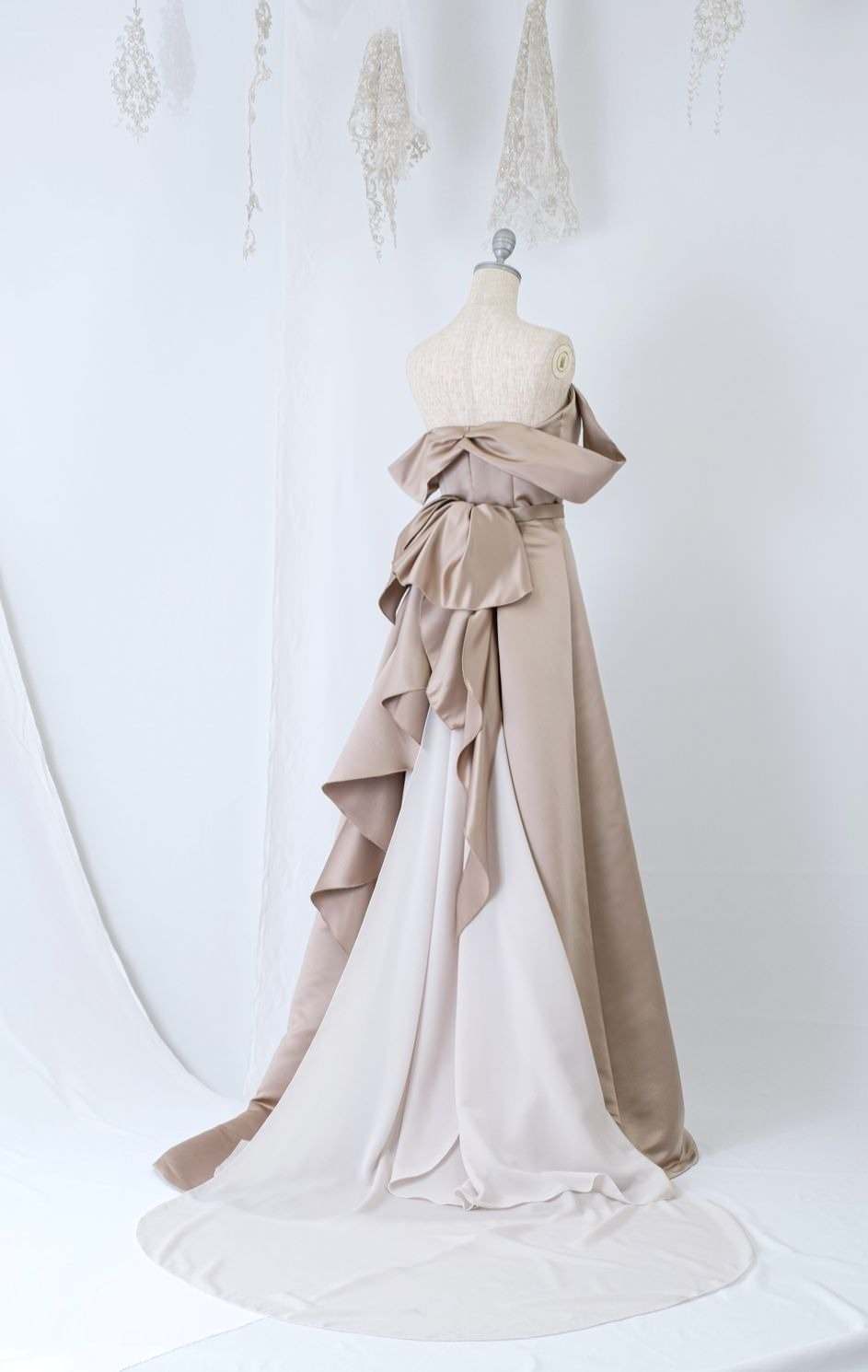 サイズ/カラー 選べる【 トレーン付き セパレート ドレス 】 【結婚式 カラードレス オーダーメイド】