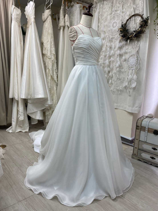 オーガンジーハートウエディングドレス 【ウェディングドレス オーダーメイド】