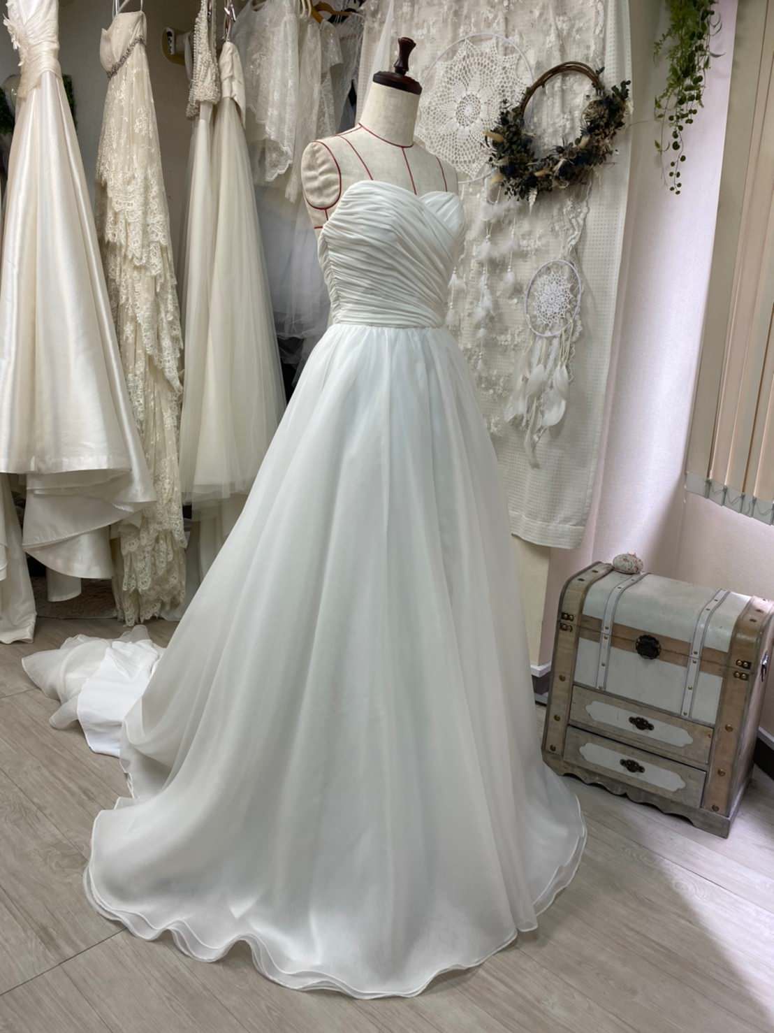 オーガンジーハートウエディングドレス 【ウェディングドレス オーダーメイド】