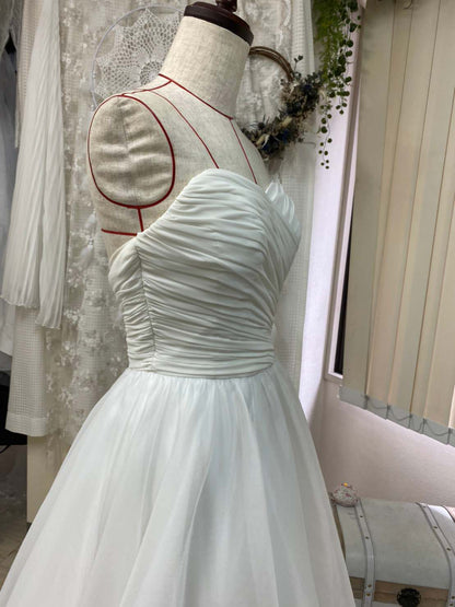 オーガンジーハートウエディングドレス 【ウェディングドレス オーダーメイド】