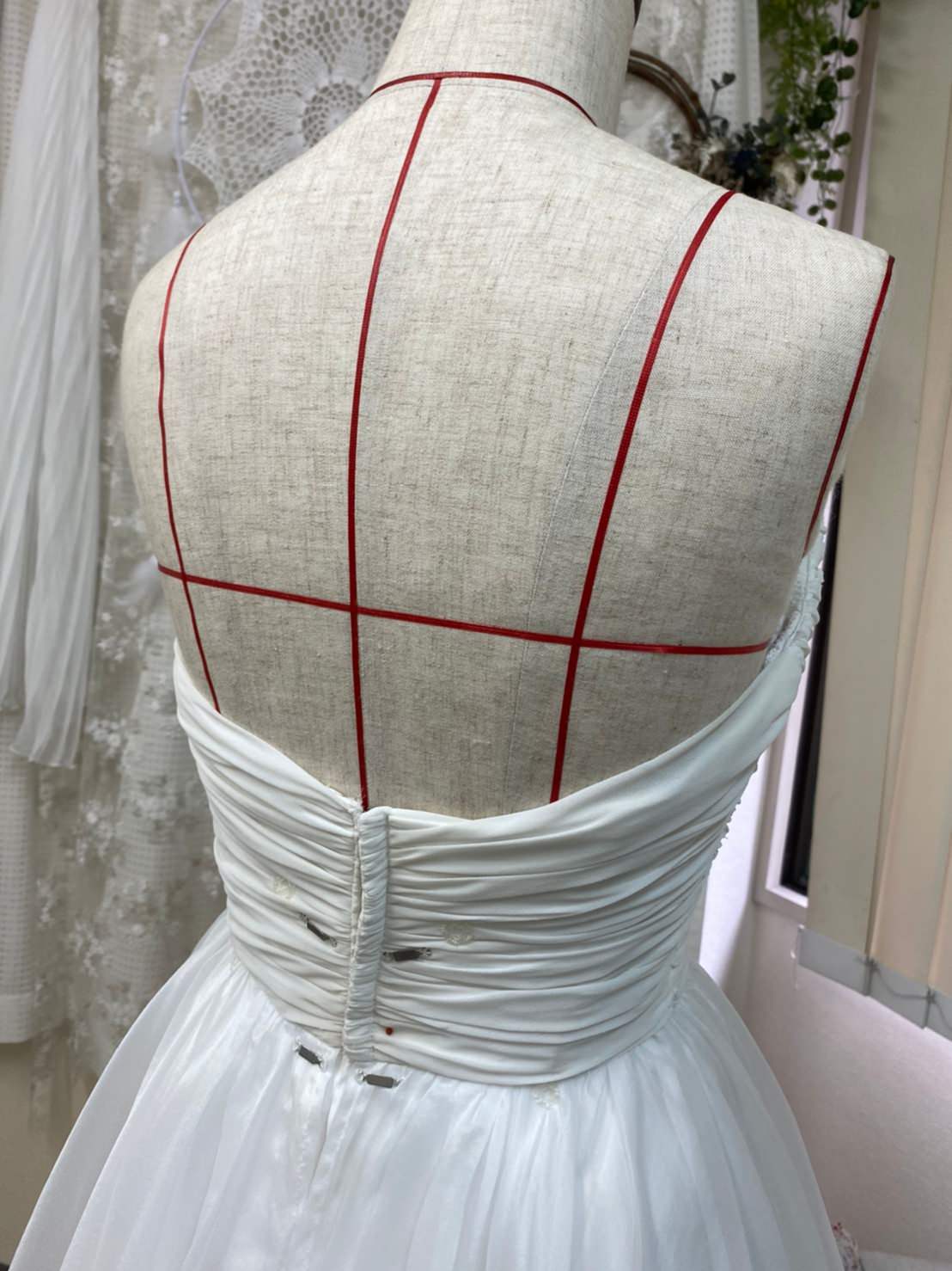 オーガンジーハートウエディングドレス 【ウェディングドレス オーダーメイド】