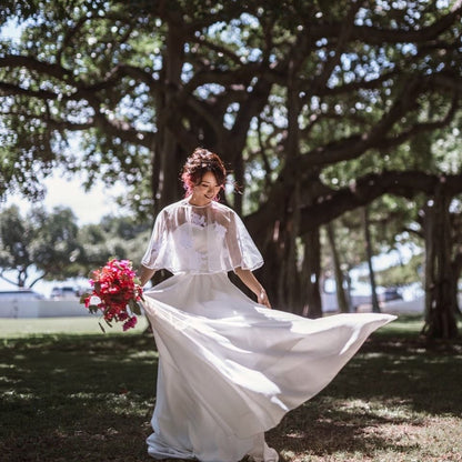 ポンチョボレロ付きドレス 【ウェディングドレス オーダーメイド】