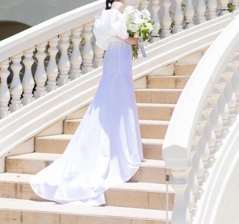 マーメイドボリュームパフ袖ドレス 【ウェディングドレス オーダーメイド】