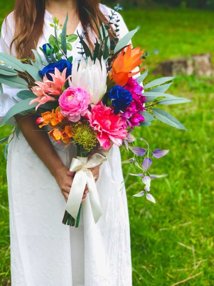 造花】ブーケ(WKP×MIX) リゾート 沖縄 【結婚式 フラワー 造花 ブーケ