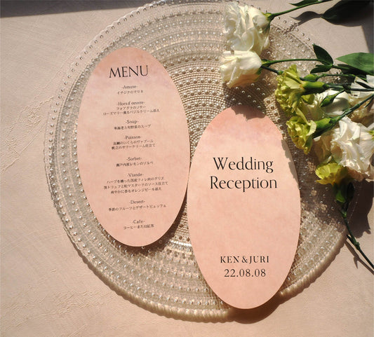 【メニュー表】EGGS - Warm【結婚式 ペーパー メニュー表】