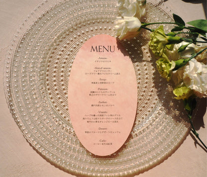 【メニュー表】EGGS - Warm【結婚式 ペーパー メニュー表】