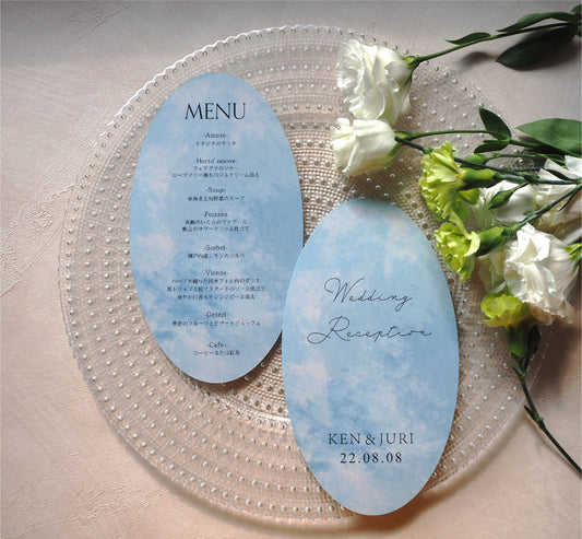 【メニュー表】EGGS - Sunset Sky【結婚式 ペーパー メニュー表】