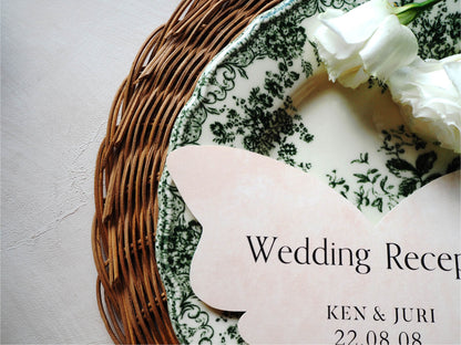 【メニュー表】butterflies - Warm【結婚式 ペーパー メニュー表】