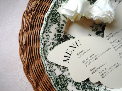 【メニュー表】butterflies - Warm【結婚式 ペーパー メニュー表】