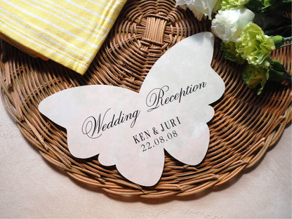 【メニュー表】butterflies - Rose Bouquet【結婚式 ペーパー メニュー表】